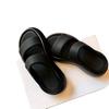 Schafsleder-Version~ Dicksohlige erhöhende Leder-Brot-Casual-Muffin-Ein-Wort-Slipper, Sommer-Damen-Strand-coole Slipper