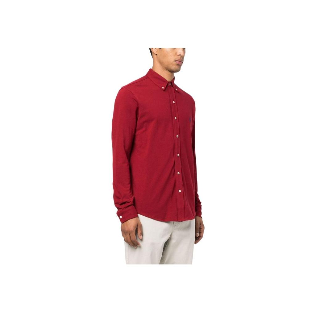 Polo Ralph Lauren Einfarbiges Logo Bestickt Langarm Poloshirt Herren Oberteile 710654408-080