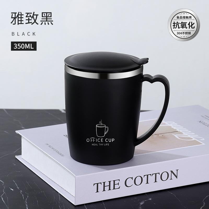 304 Stainless Steel Double-Layer Thermos Cup Office Coffee Cup With Handle Tea Cup Gift