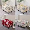 1PC Floral Printed Stool Cover Stretch Rectangular Footstool Slipcover Elastic All-inclusive Sofa Footrest Covers Housse De Pouf