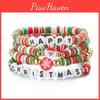 Womens Christmas Bracelets With Alphabet Letters Snowflake And Santa For Holiday Celebration