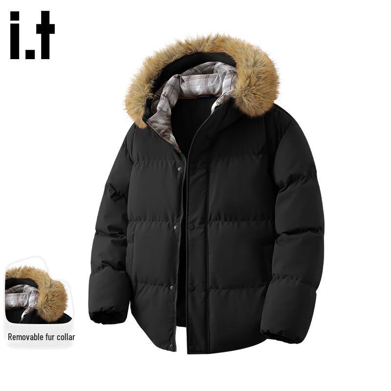 

Fingercroxx Men s Detachable Fur Collar Padded Winter Jacket M