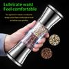 2-in-1 Adjustable Pepper Salt Grinder - Rustproof Stainless Steel Manual Mill with Double Heads & Coarseness Control