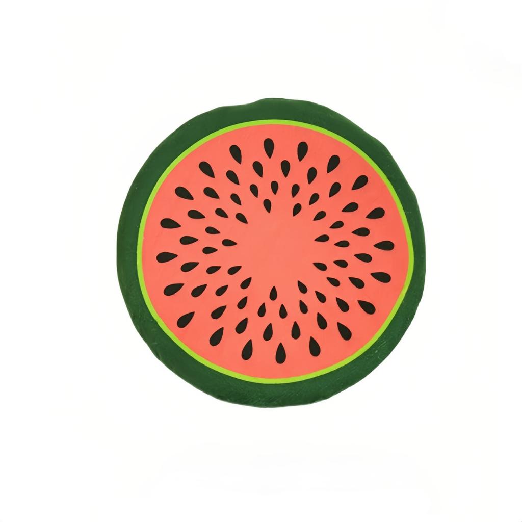 Plush Watermelon Shaped Catnip Toy with Built-In Bell Soft Stuffed Pet Toy for Interactive Play and Comfort