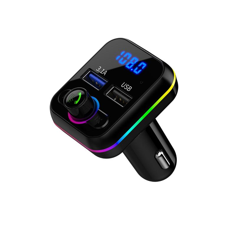 Reprodutor de Música MP3 para Carro Compatível com Bluetooth V5.0 Chamada Mãos Livres USB U Disk Transmissor FM Rápido