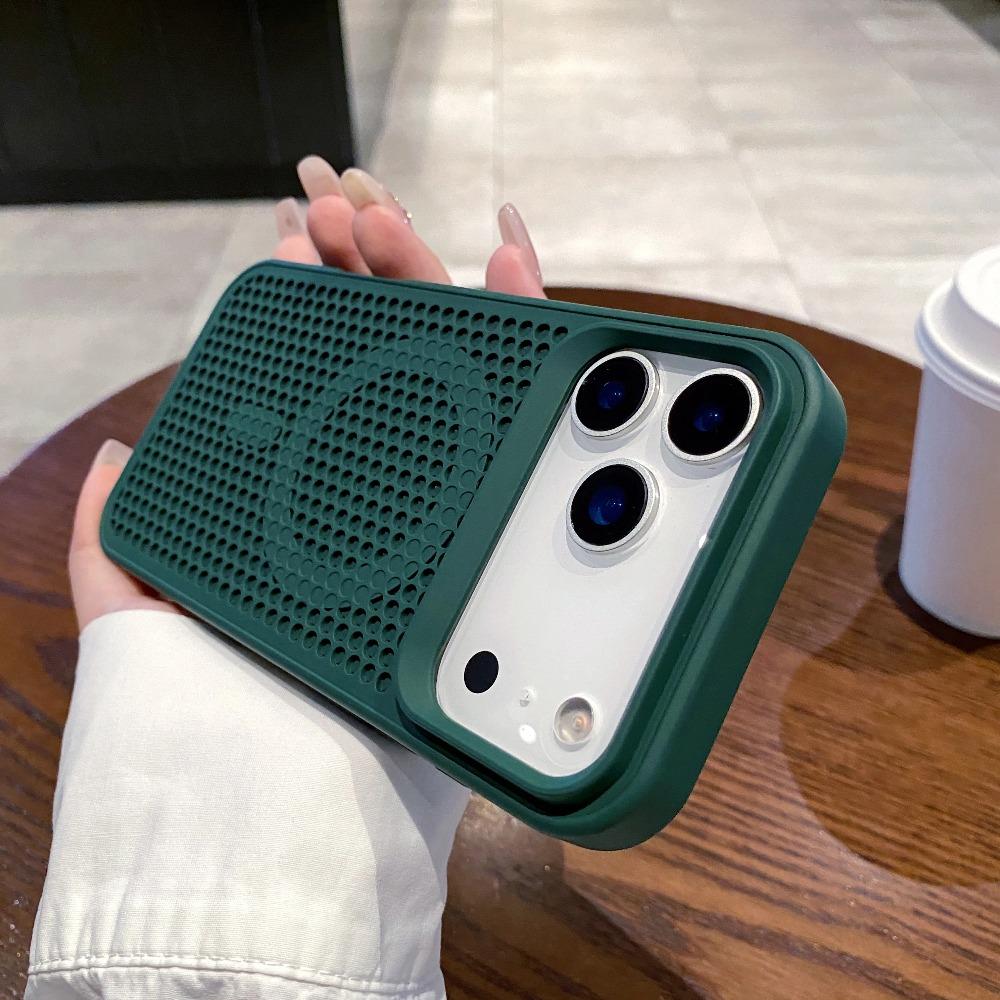 Trendy Hollow Mesh Cooling For Magsafe Case For iPhone 17 Air 16 15 14 13 12 Plus Pro Max Magnetic Honeycomb Breathable Cover