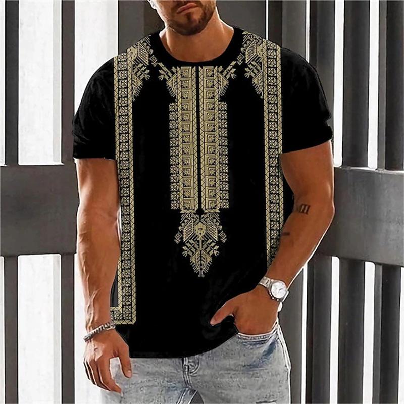 Ethnic style 3D printed men's T-shirt