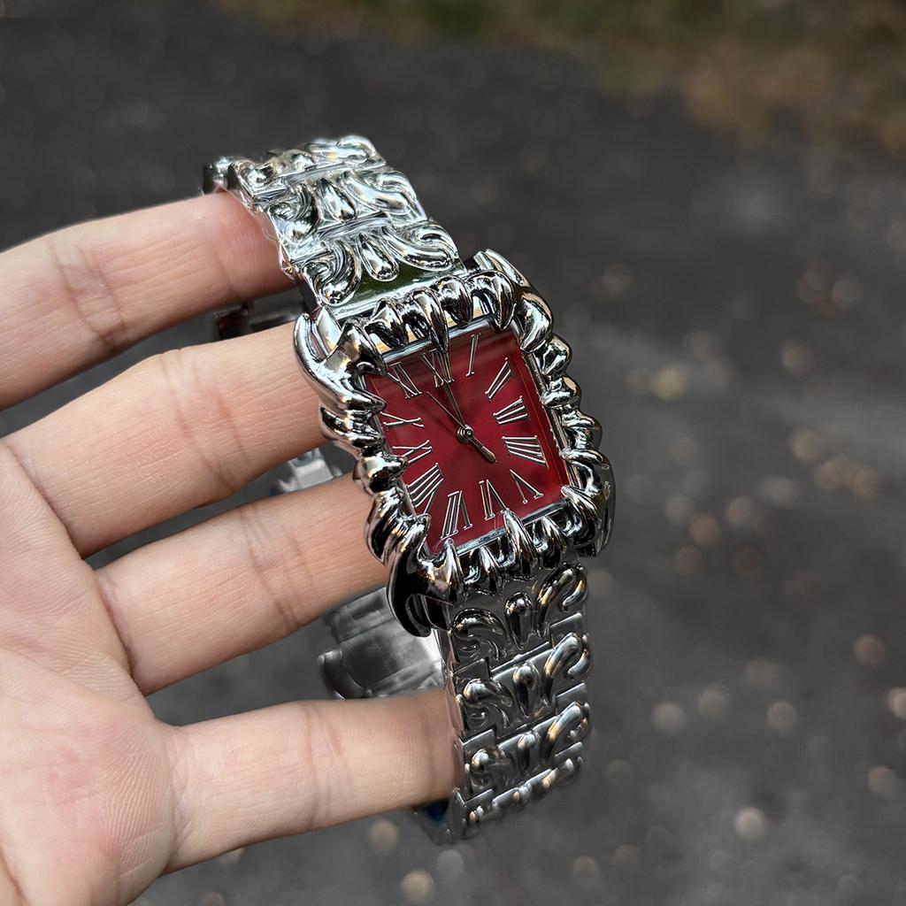 Creative Square Y2k Silver Black Demon Claw Design Quartz Watches Men Alabaster IndustriesDevil Top Unique Male Clocks Relogio