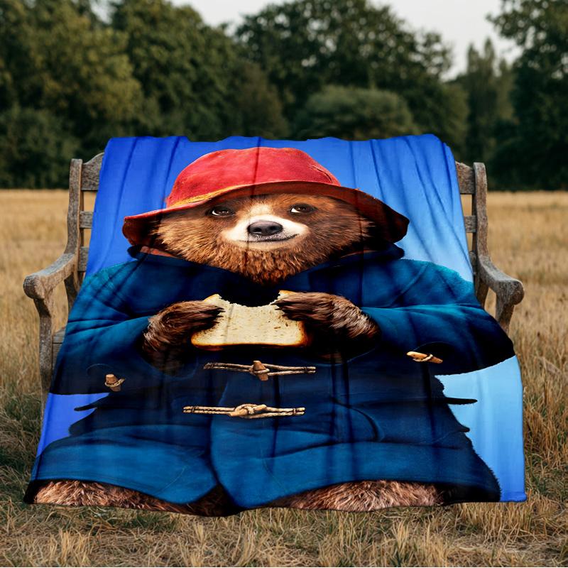 Paddington Adventures Blanket Flannel Throw for Sofa, Indoor, Camping, Living Room, Office, Chair, And Bed Soft Birthday Gift