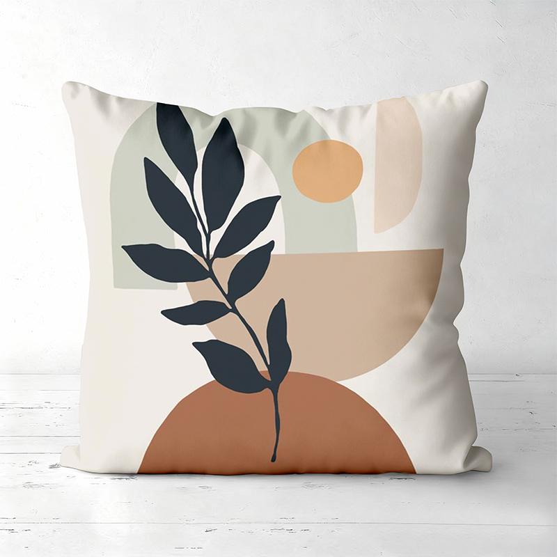 Modern Plant Vase Pattern Decorative Cushion Covers Polyester Pillowcase, Sofa Decorative Cushion Cov Headboard Pillow