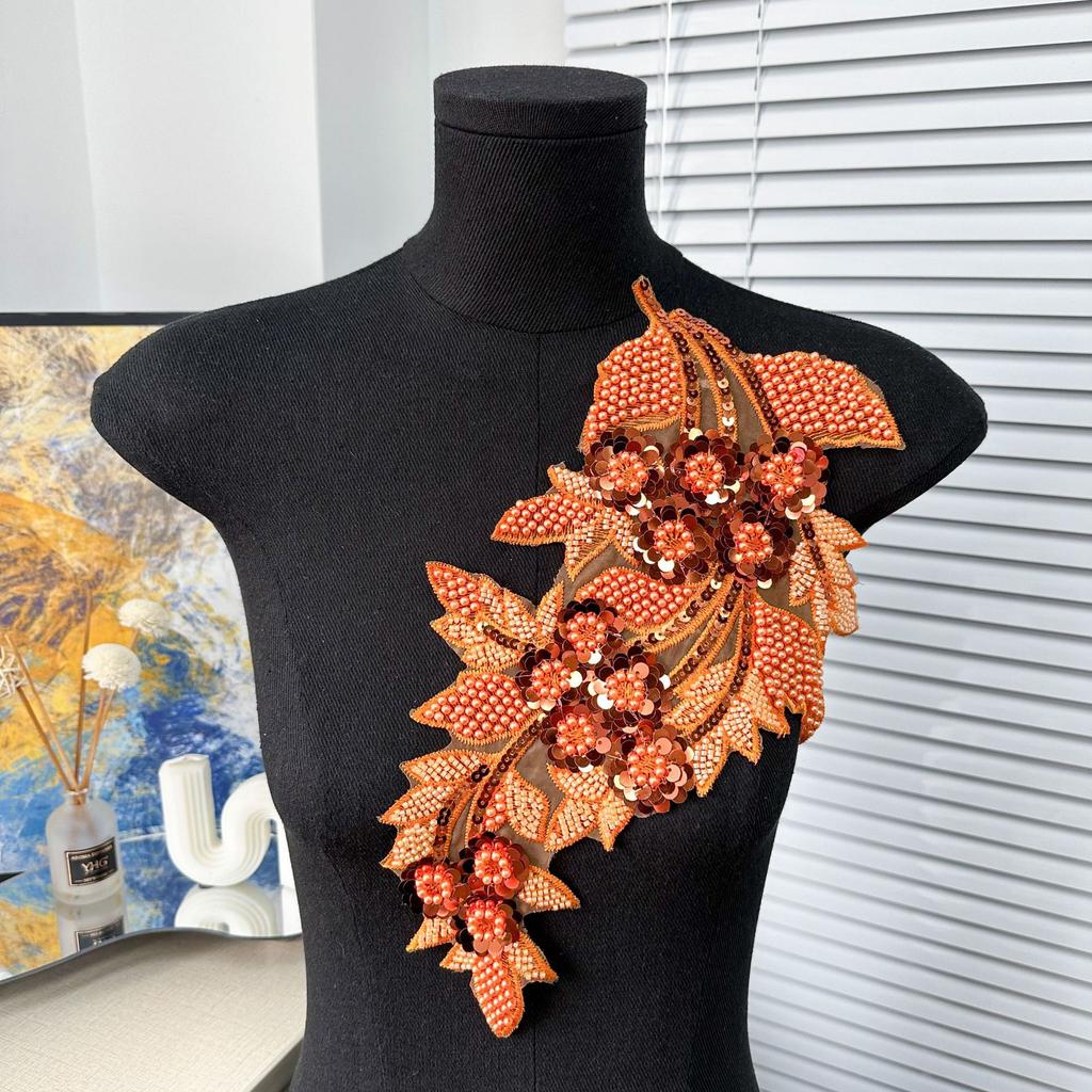 Mesh Sequin Embroidery Diy Applique Wedding Dress Dress Clothing Accessories Decorative Flower Cloth Sticker