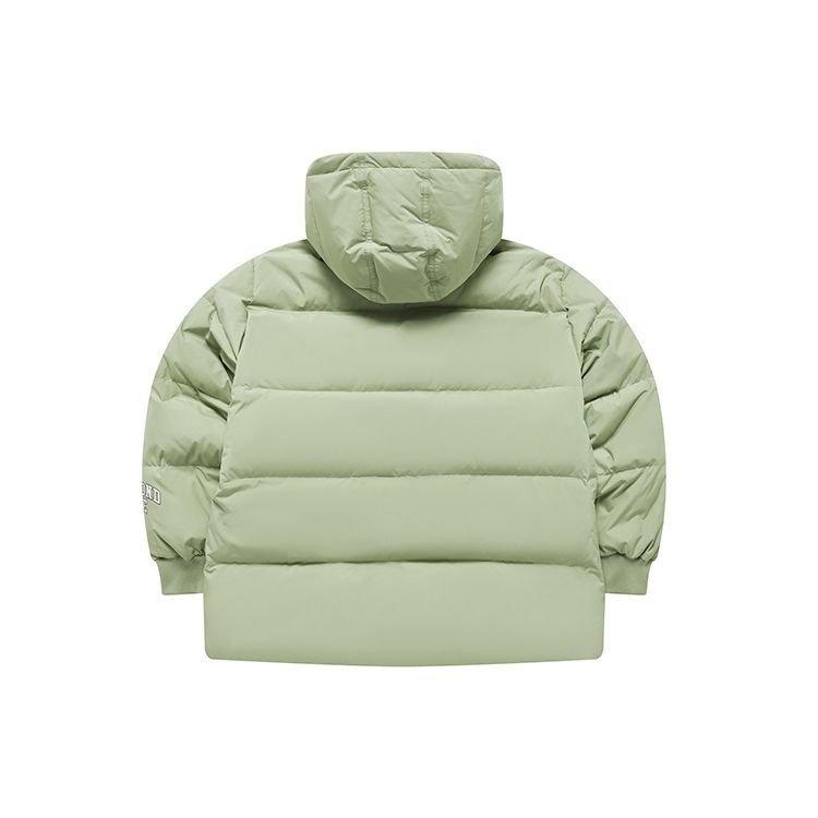FILA Fusion Letter Print Fashion Loose Hooded Warm Down Jacket Women outerwear Midnight-Green T11W242907F-LG