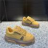 Autumn and winter new platform casual shoes velvet warm dad shoes low-top lace-up bread shoes qs