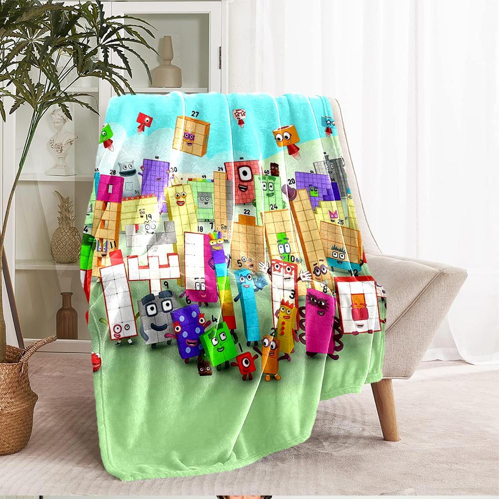Coperta stampata a tema Numberblocks - Perfetta per divano, letto, viaggi e uso all'aperto | Lavabile in lavatrice, accogliente e resistente.