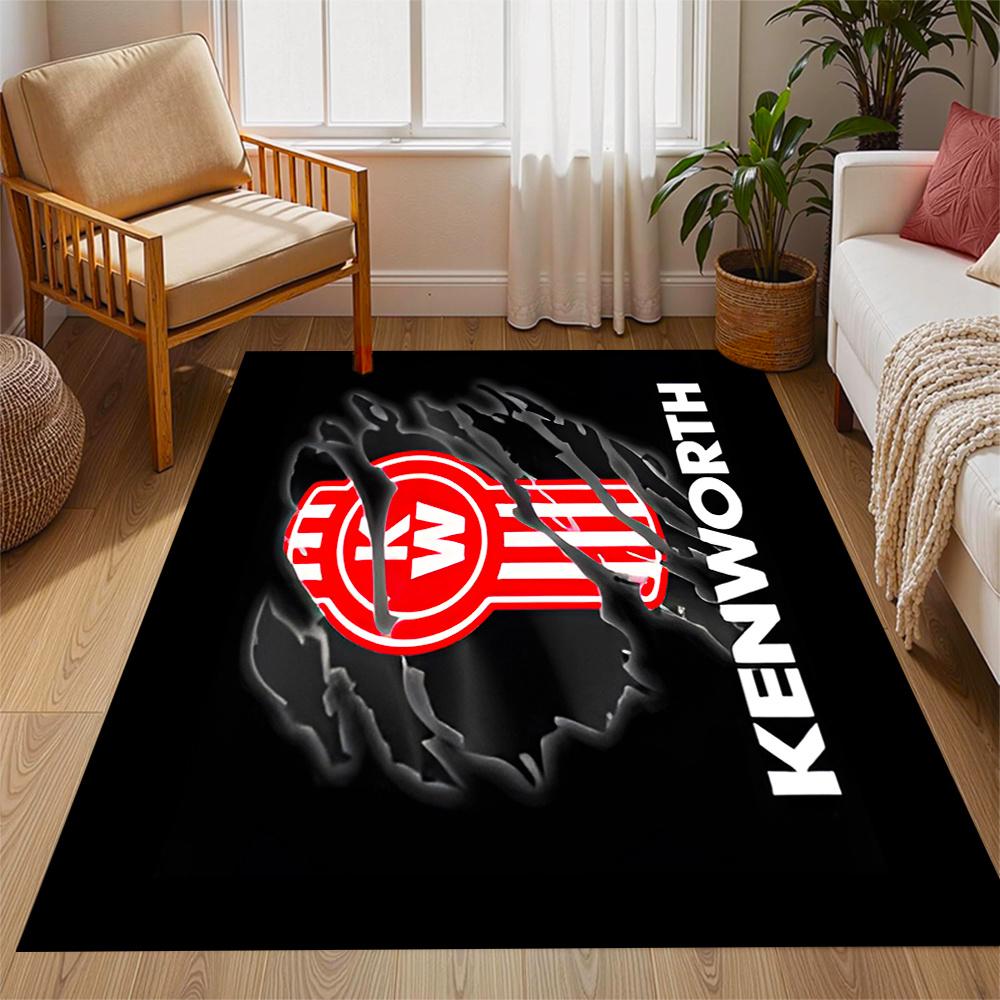Kenworth Themed Antislip Carpet Durable Polyester Home Decoration Floor Mat Large Size Logo Design Suitable For Bedroom Living Room Restaurant Doorway