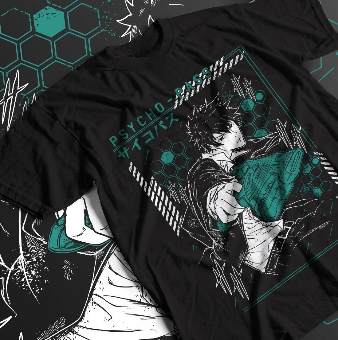 

2026 New Year Hot Sale Psycho Pass TShirt Girl Kawaii Waifu Anime Graphic Pod Shirt Womens Round Neck Short Sleeve S