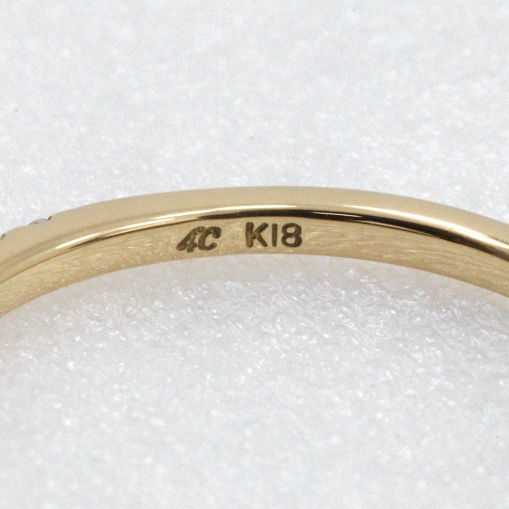 4℃ Half eternity Ring K18 yellow gold/diamond #5.1(US Size) 1.5g Women Used