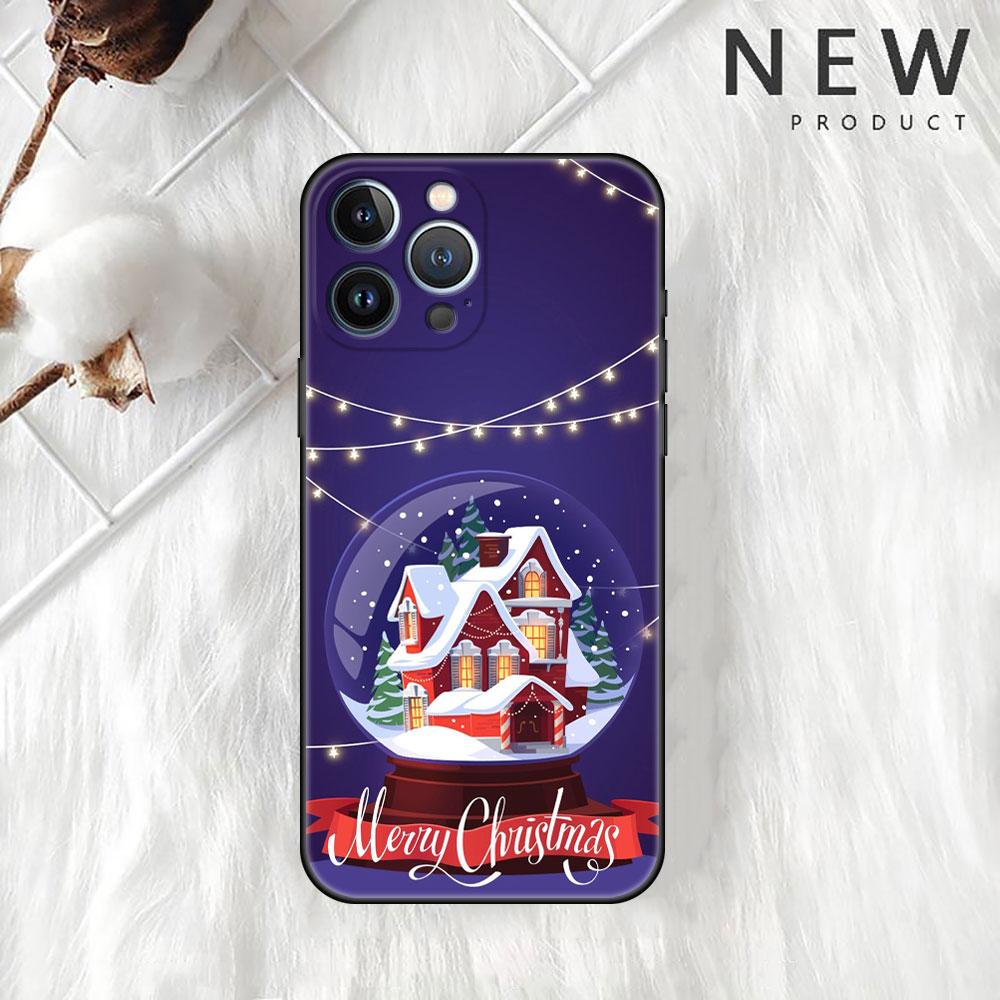 Frohe Weihnachten Telefon Fall Für iPhone 11 13 Pro Max 12 Mini 7 8 Plus SE 2020 X XS 6 6S 5 5S Luxus Funda Silikon Zurück Abdeckung Sac