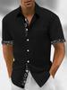 Men's Short Sleeve Linen Shirt, Casual Breathable Summer Essential for Daily Wear