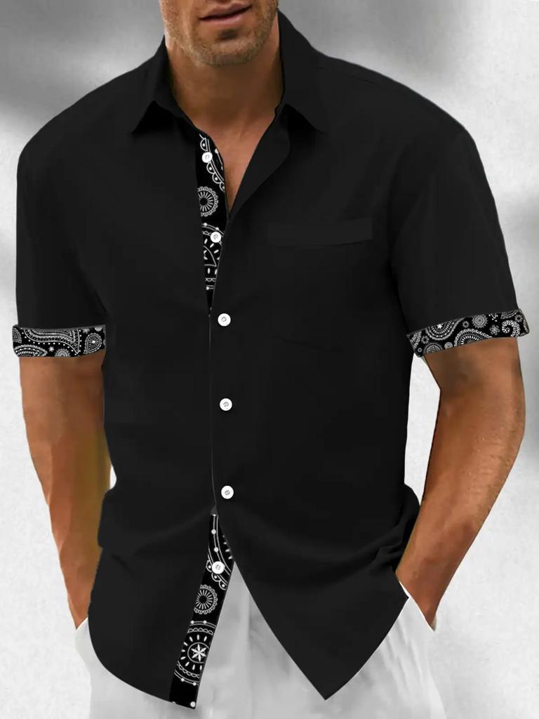 Men's Short Sleeve Linen Shirt, Casual Breathable Summer Essential for Daily Wear