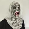 White Hair Rotten Eye Mask Halloween Haunted House Secret Room Dress Up Props White Hair Witch Hood Latex Grimace Mask New