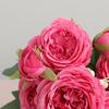 3 Bunches 5 Heads Artificial Persian Roses Wedding Hand Tied Rose Flower Bouquet Living Room Home Decoration Rose Red