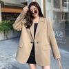 Kadın İlkbahar ve Sonbahar Tasarım Mizaç için Bölünmüş Arka Takım Elbise Siyah Blazer ve Ceket
