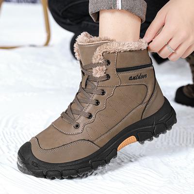 Warme Plus Samt Herren Baumwollschuhe Winter Herrenstiefel Winddichte Schneestiefel Bequeme Herren Freizeitschuhe Rutschfeste Wanderschuhe