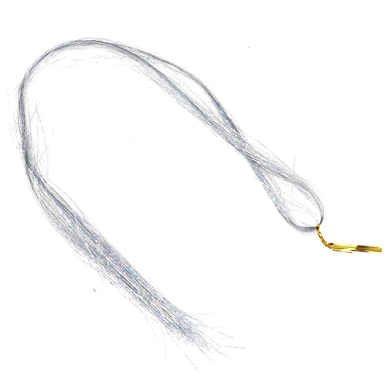 120pcs/lot Bling Hair Secoration Fashion Hair Tinsel Sparkle Glitter Extensions Highlights False Hair Strands Party Accessories