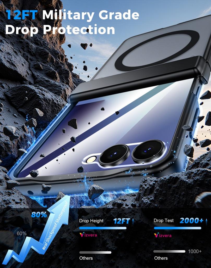 Per Motorola Razr 60 Ultra Custodia Rigida Trasparente cerniera centrale Ricarica wireless magnetica Protezione Cover Posteriore Per Razr 60 Guscio
