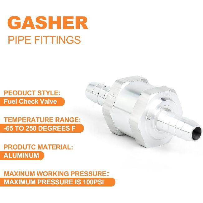 6 8 10 12 14 16mm One-way Non-return Check Valve Fuel Water Gas Air Vacuum Aluminum Alloy Petrol Diesel Water Fuel Line Way