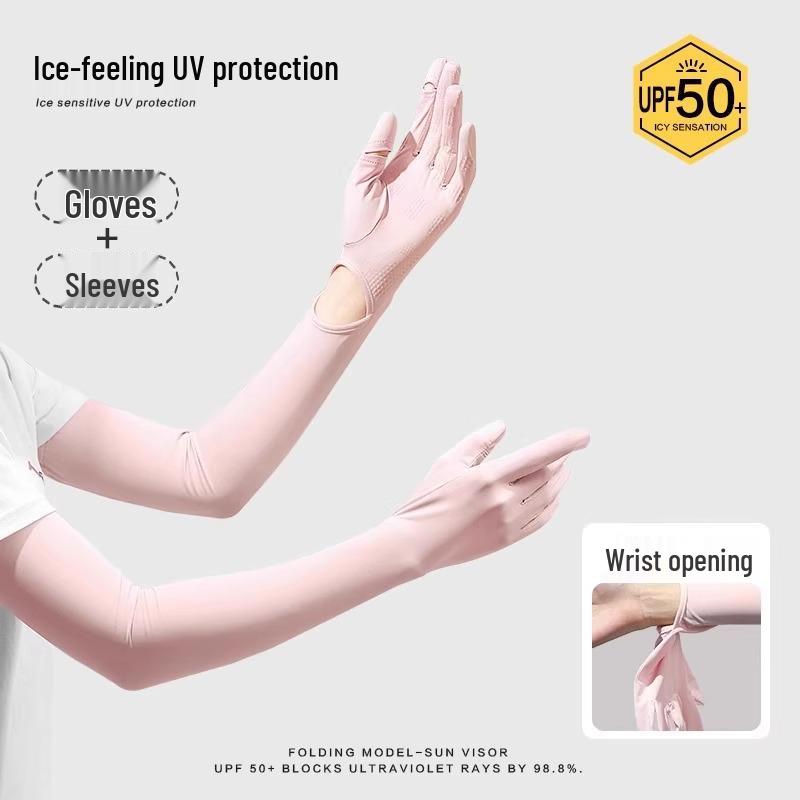 

Women s Anti-UV Cycling Gloves with Integrated Ice Silk Sleeves for Summer Driving