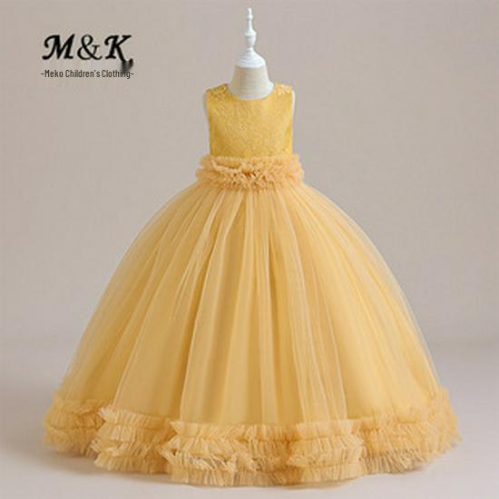 2026 Girls' Formal Mesh Princess Long Dress for Parties and Shows