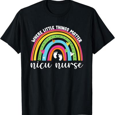 Nicu Nurse Neonatal Practitioner Women Cute Rainbow T Shirt