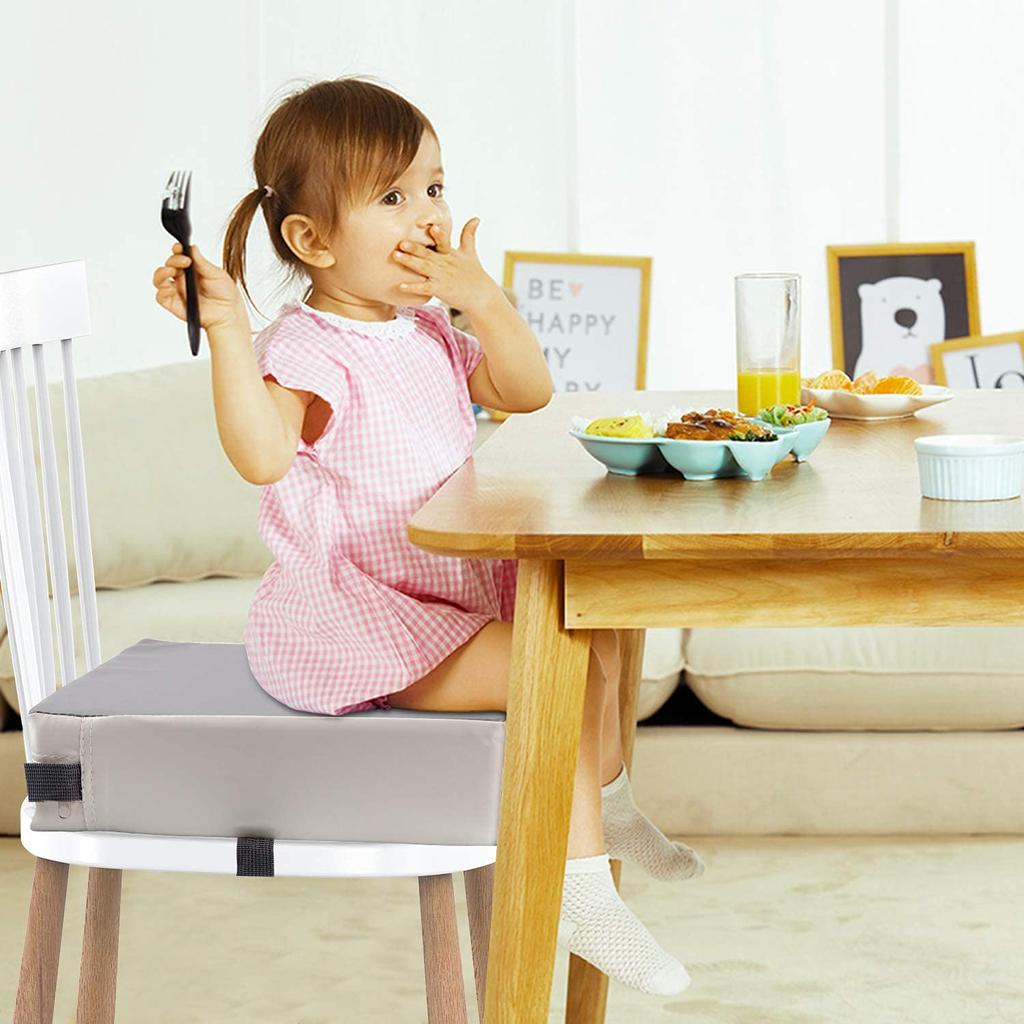 Taeku Dining Removable Seat Cushion for Chairs Dining Chair Cushion for Kids Washable Thick Chair Seat Pad Mat Cushion, Children's (Leather Gray)