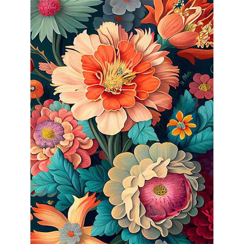 Momoart DIY Diamantbroderi Rosmålning Tusensköna Blomma Bild Strass Mosaik Solros Dekor för Hemmet