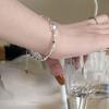 Copper Love Heart Bracelet Geometric Silver Color Hand Chain  Female Girls Lady