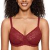 DOBREVA Floral Lace Plus Lace Chinese H75 Bra, Size, Women's, Underwire, Cup, Glamour, Red,