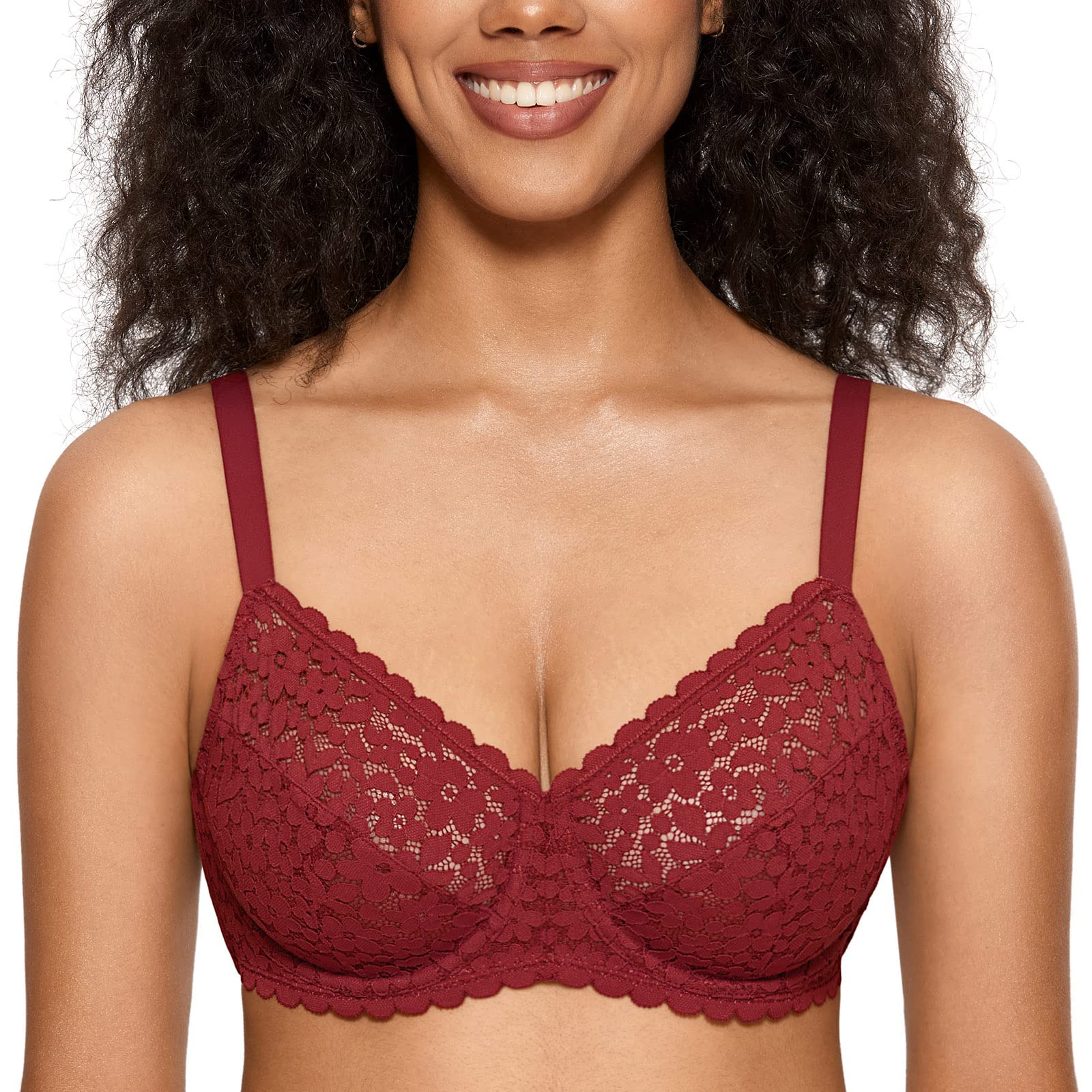 

DOBREVA Кружевной бюстгальтер с цветочным кружевом и кружевом, H75, Размер, Женский, На косточках, Чашка, Гламур, Красный,