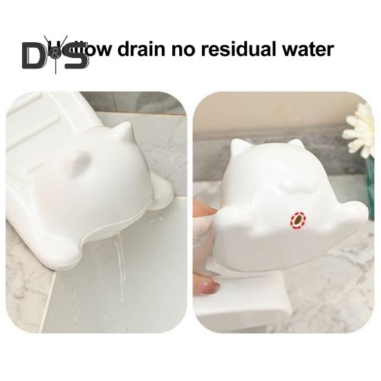 1/2 Stück Badezimmer-Seifenhalter, rutschfestes Design, schnelle Entwässerung, entzückende Katzen-Seifenschale, leicht zu reinigen, Seifensparer