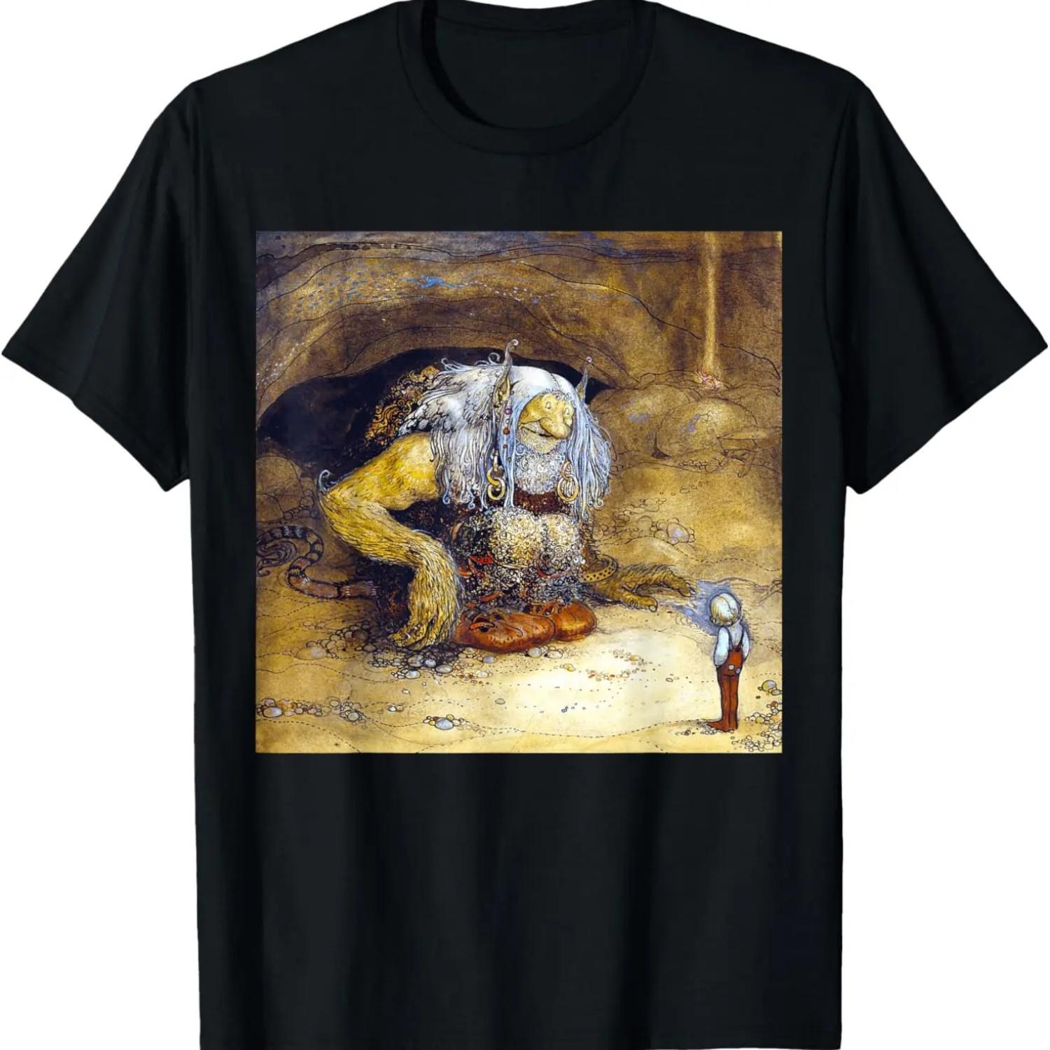 

Cave Troll and Boy John Bauer Swedish Folklore Fairy Tale T-Shirt S чёрный