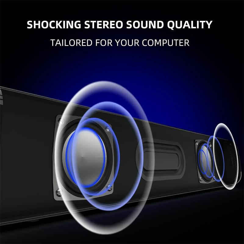 Portable 3D Stereo HD Sound Computer Speaker Sound Box Home Theater Soundbar Mini Subwoofer Desktop Sound Bar for Tv Office Game
