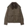  Autumn new women's fashionable suede leather effect with a detachable collar jacket