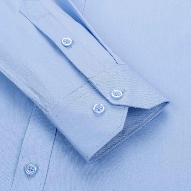 Men Formal Shirt Long Sleeve Office Solid Color Anti-Wrinkle Long Sleeve Shirt Men Casual Fashion Business Office White Shirt