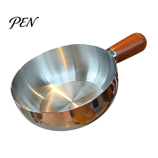 Anti Scalding Handle Cooking Pot Instant Noodle with Lid And Wooden Handle, Stainless Steel Non-Stick Coated Pan for Blanched Vegetables Kitchen Pot,