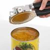 Manual Can Opener Stainless Steel with Non Slip Rubber Handle and Safety Magnet for Clean and Safe Lid Removal