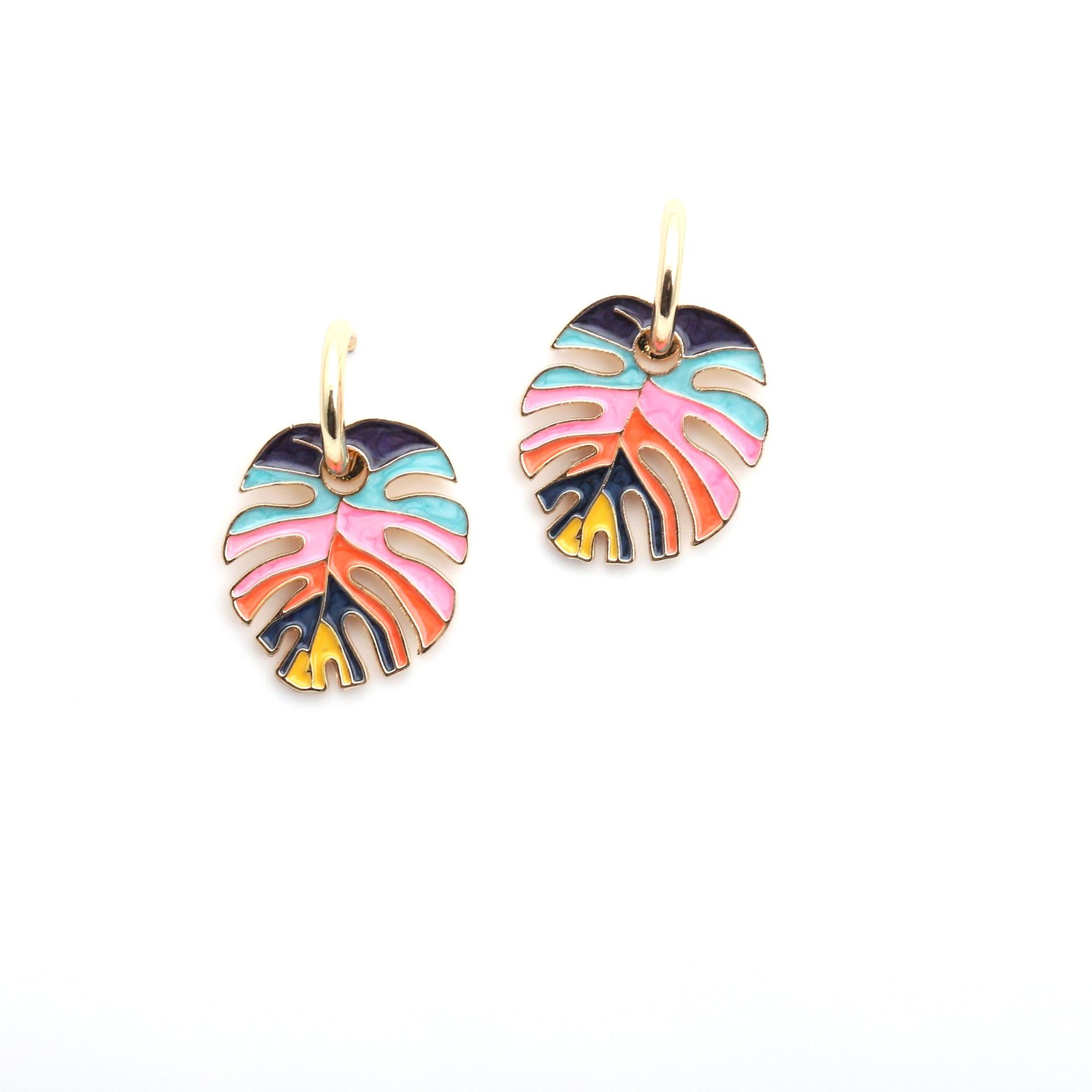 

Европейская и американская модная креативность, богемное индивидуальное чувство дизайна, простые серьги из сплава с эмалью, элегантный стиль