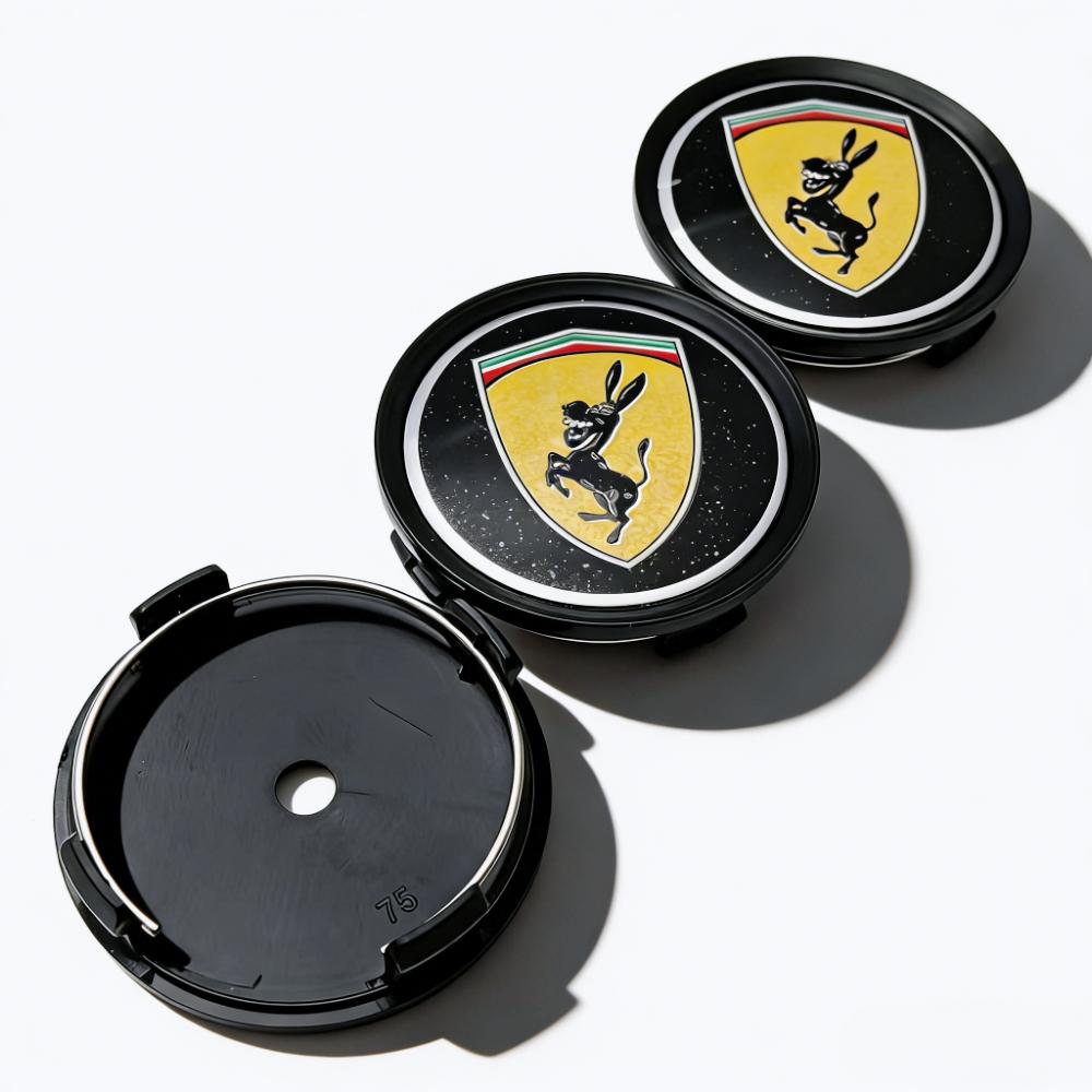 4pcs Donkey Logo Emblem Badge Car Wheel Center Caps O.D 75MM 70MM Rim Hubcaps Dust Cover Wheels Hub Cap Replace Car Accessories