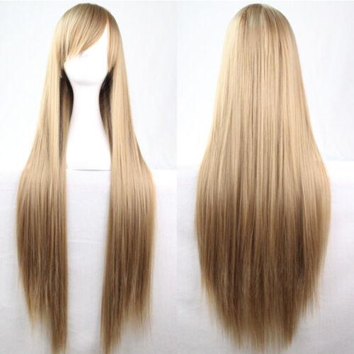 Women 80cm Long Straight Wigs Fashion Cosplay Costume Anime Hair Party Full Wigs
