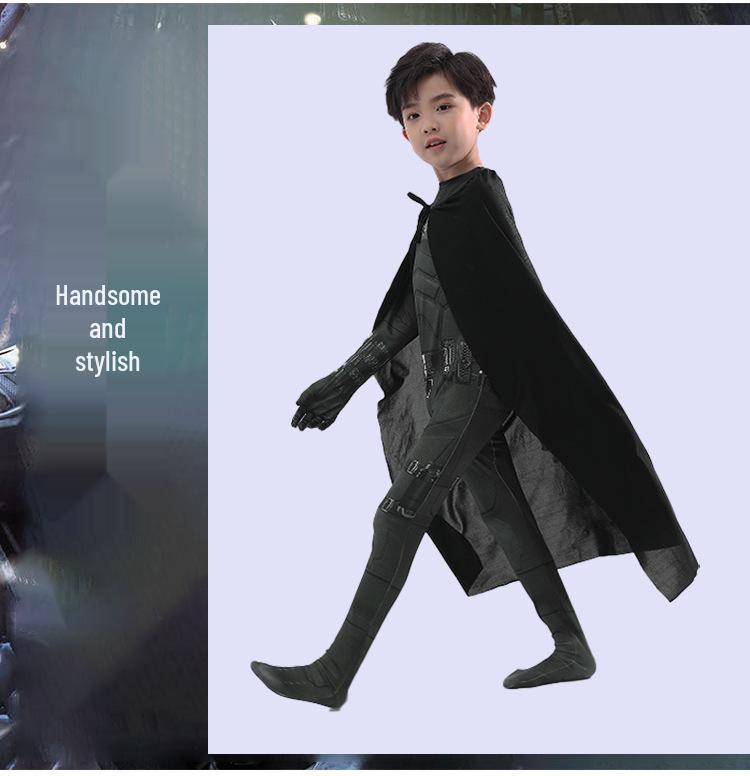 Kids' Halloween Cosplay Costume: Muscle Batman and Superman Jumpsuit Set